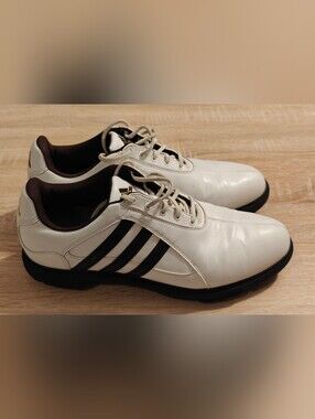 Adidas Mens Golf Shoes EVG 791003 Size 10.5 White With Black